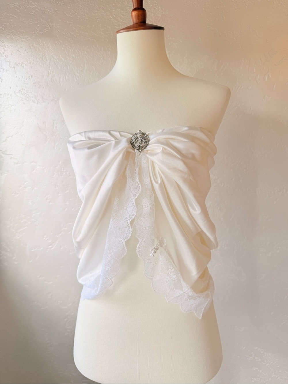 Vintage Sliperfection White Satin Slip with lace trim 60’s-70’s